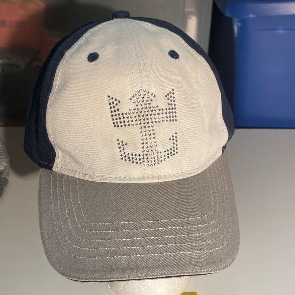 Royal Caribbean international Men's Adjustable Navy and Gray Anchor Logo Cap Hat